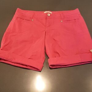 LEI Ashley Trouble Junior Size 13 Regular Pink Cuffed Shorts NWOT